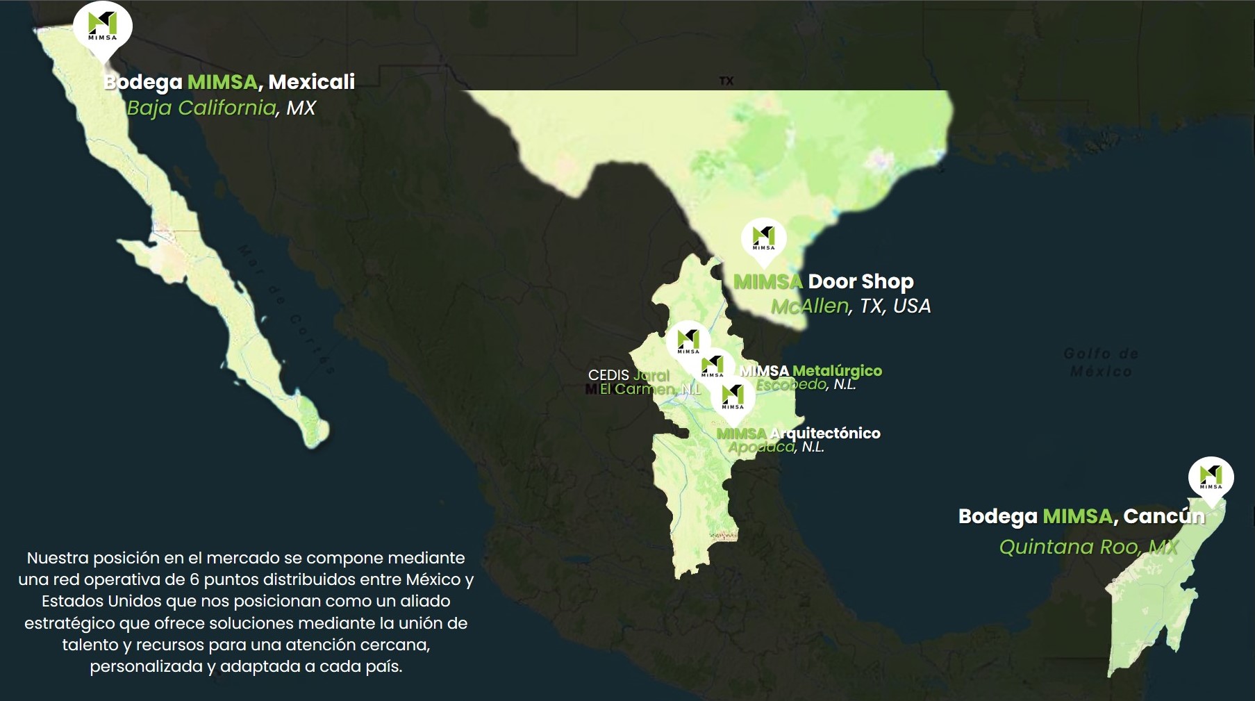 Mapa de ubicaciones MIMSA